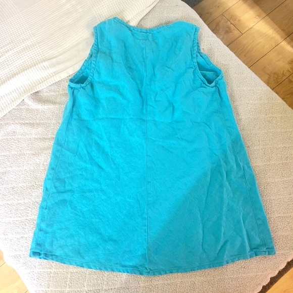 Flax sleeveless linen top blouse tank blue size 4-6 small - Picture 3 of 6